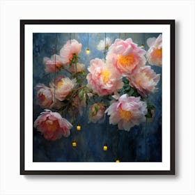 Peonies Aglow 01 Art Print