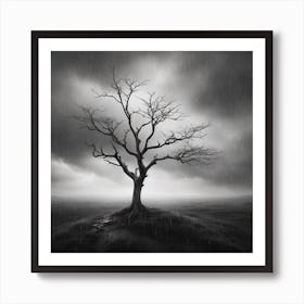 Tree In The Rain Dreamscape Art Print