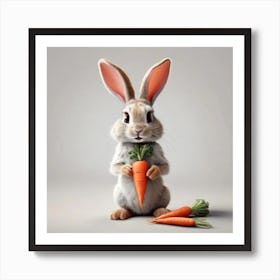 Bunny Holding Carrots Art Print