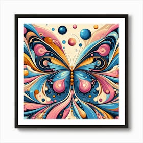 Colourful Ornate Butterfly Abstract I Art Print