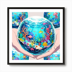 Bright Ocean Life Tiny World Collection Art Print 0 Art Print