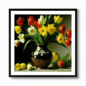Tulips In A Vase Art Print