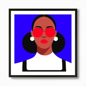 Woman with glasses Art Print