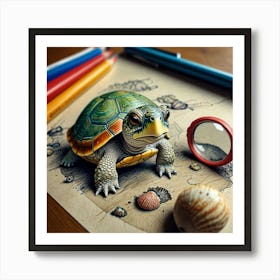 3d Turtle Art Print