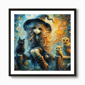 Whimsical Gothic Girl 2 Art Print