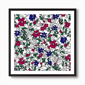 Tulip Tide London Fabrics Floral Pattern 5 Art Print