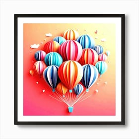 Bouquet Of Hot Air Balloons Art Print