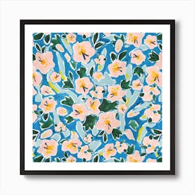 Ditsy Floral Print Square Art Print