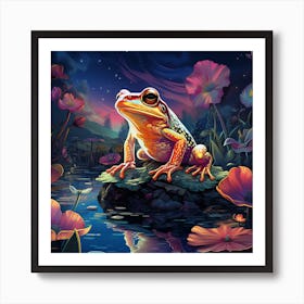 Frog at the Heart of Nightfall Art Print