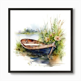 Watercolor Boat 2 Art Print