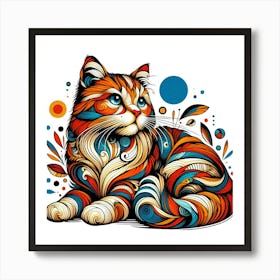 Feline Cat Creative Artwork Illustration 148 Art Print