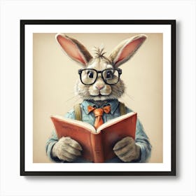 Rabbit Reading A Book 1 Art Print