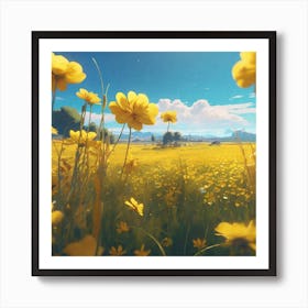 Field Of Yellow Flowers 50 Art Print