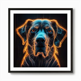 Neon Dog Art Print