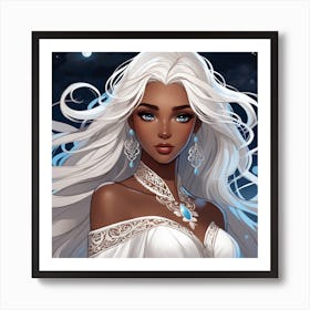 White Haired Beauty Art Print