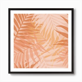 Pink Palms Square Poster