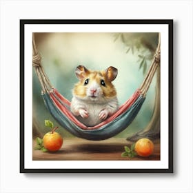 Hamster In Hammock Affiche