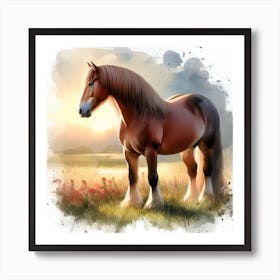 Clydesdale Horse Art Print