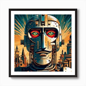 Robot Head 1 Art Print