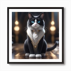 Cat In Tuxedo Art Print