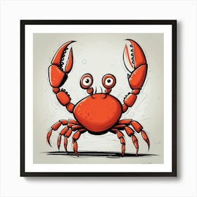 Cartoon Crab 2 Art Print