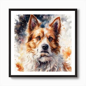 Watercolour Dog Canvas Print Art Print