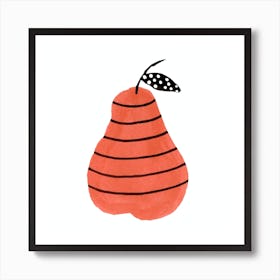 Pear Fruit Red Art Print