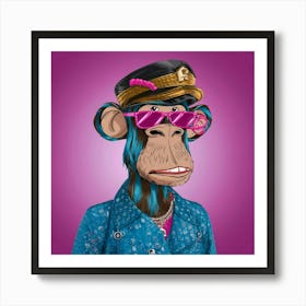 Monkey In A Hat Art Print