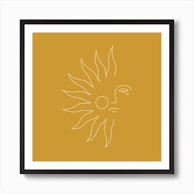 Soleil Mustard Square Art Print