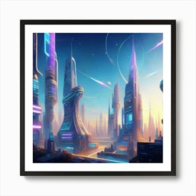 Futuristic City 1 Art Print