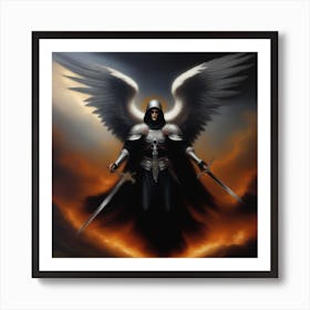 Angel With Swords Art Print