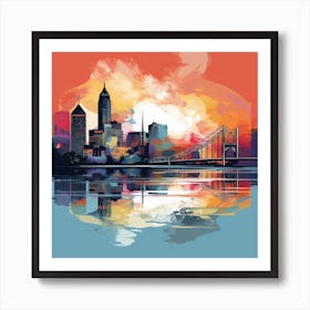 Columbus Skyline Art Print