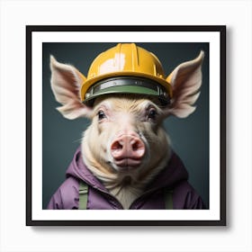 Worker Pig 3 Art Print