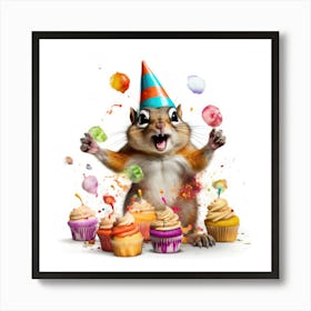 Birthday Party For A Squirrel Art Print