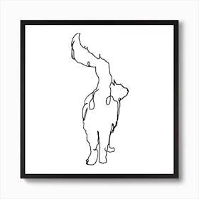 The Cats Tail Square Line Art Print