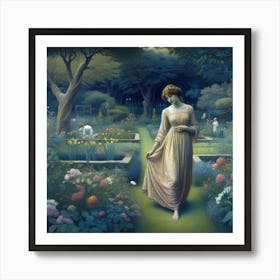 Lady In The Garden 5 Art Print