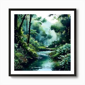 River In The Forest 8 Art Print