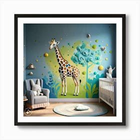 Giraffe Mural Art Print