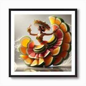 Dancing fruit flamenco 3 Art Print