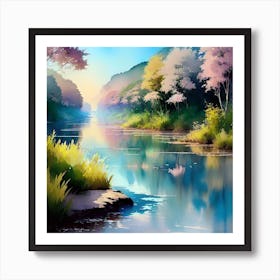 River In Spring Art Print