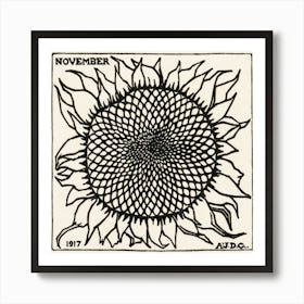 November Sunflower, Julie De Graag Art Print