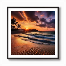 Sunset On The Beach 281 Art Print