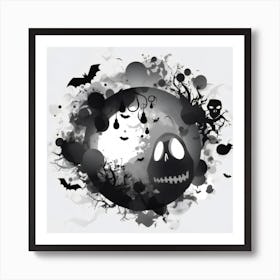 Halloween Skull Art Print