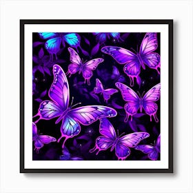 Purple Butterflies Art Print