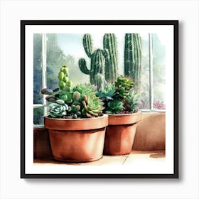 Cacti And Succulents 23 Art Print