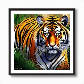 Tiger In The Grass 1 Art Print