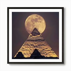 Full Moon Over Pyramids Art Print