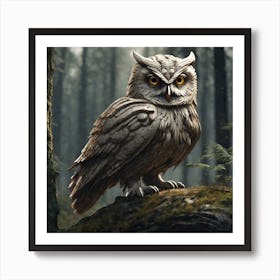 Owl In The Woods 48 Art Print