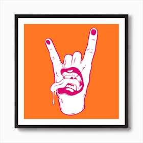 Vibrant rock devil horns Art Print