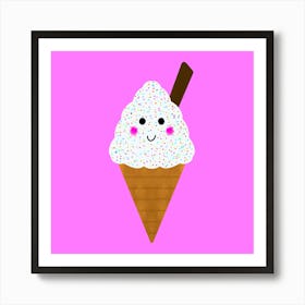 Cute Ice Cream Cone Art Print